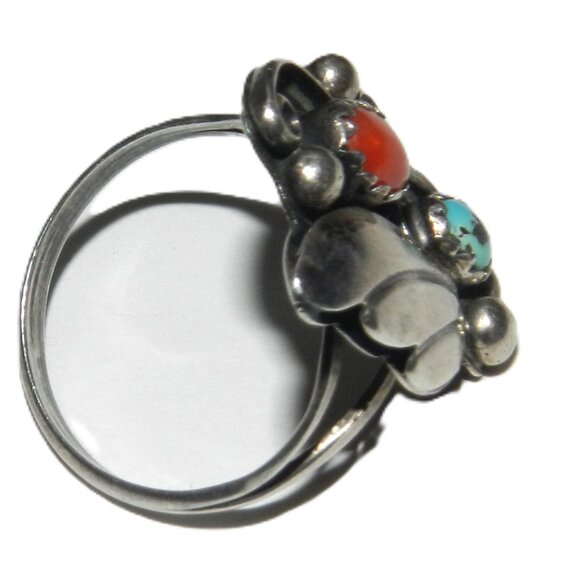 Women's Frank Ramone Navajo Sterling Silver Turquoise Ring - Picture 6 of 9